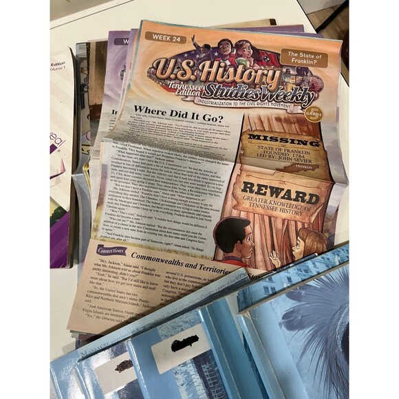 48pc School Supplies Learning Bundle Homeschool Math English Science Work Books - Picture 6 of 8